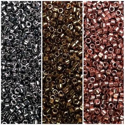 Miyuki Delica 11/0 Metallic Steel Copper Collection DB021 DB022L DB040