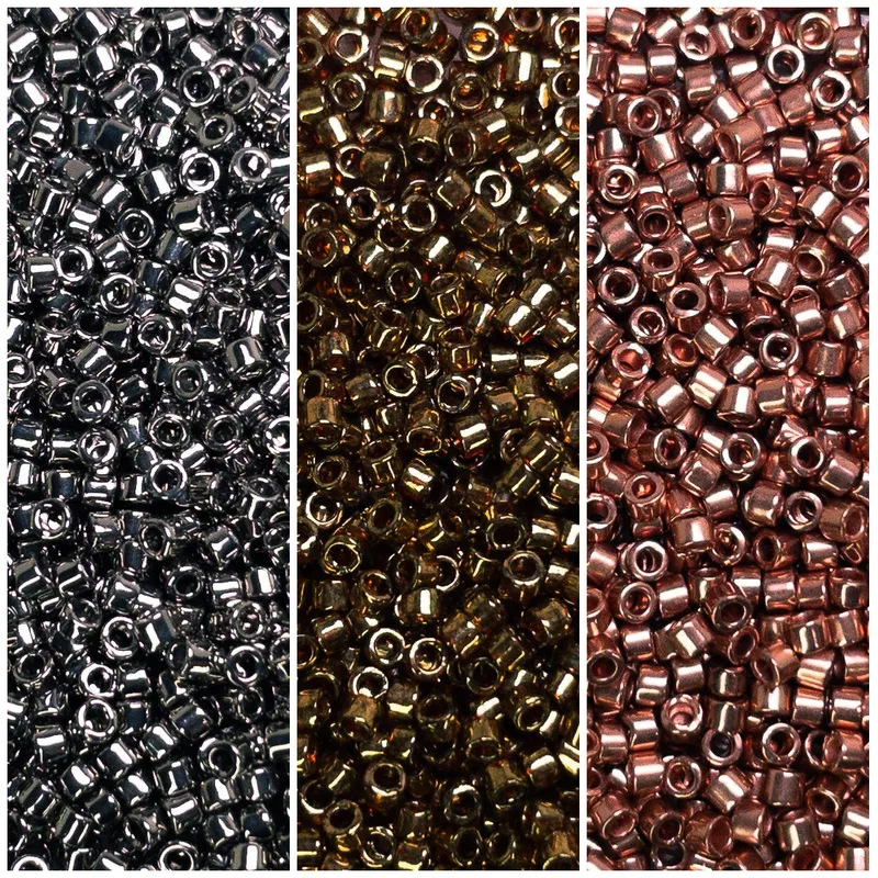 Miyuki Delica 11/0 Metallic Steel Copper Collection DB021 DB022L DB040