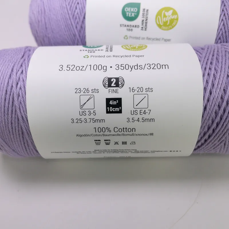 Queensland Collection Coastal Cotton Fine Yarn - Wisteria 2018 - Lot of 2 Match