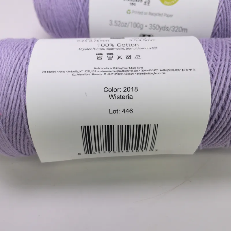 Queensland Collection Coastal Cotton Fine Yarn - Wisteria 2018 - Lot of 2 Match
