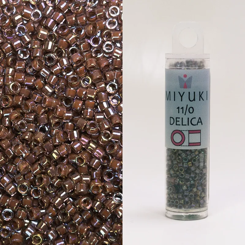 Miyuki Delica 11/0 Cocoa Lined Crystal AB DB1732 7.2g Tube