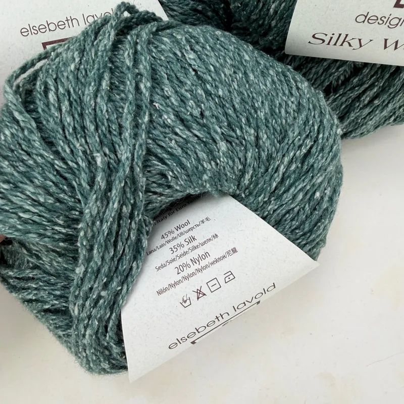 Elsebeth Lavold Silky Wool Aran Yarn Lot of 4 Color 1009 Viridian 50g Skeins