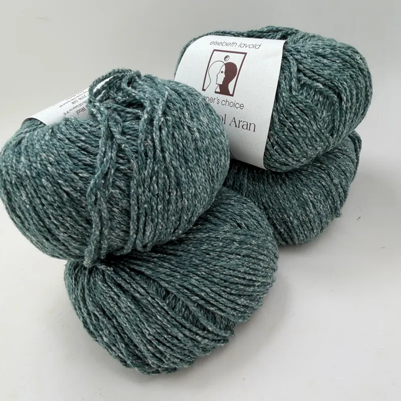 Elsebeth Lavold Silky Wool Aran Yarn Lot of 4 Color 1009 Viridian 50g Skeins