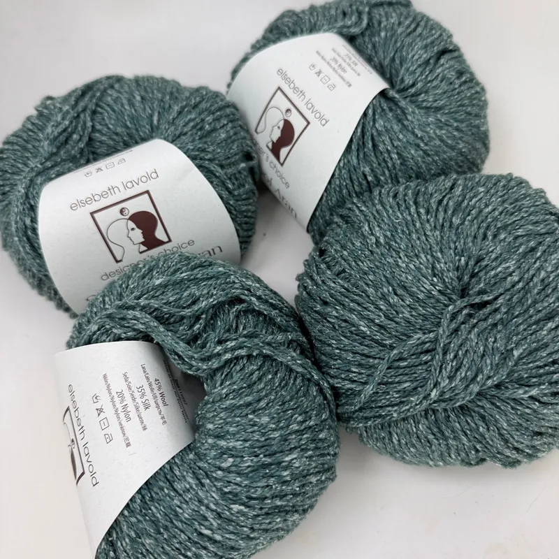 Elsebeth Lavold Silky Wool Aran Yarn Lot of 4 Color 1009 Viridian 50g Skeins
