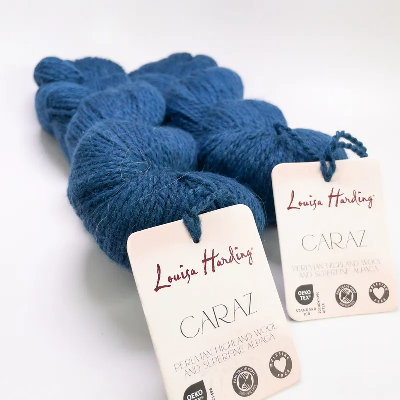 Louisa Harding Caraz Yarn Lot of 2 Hanks - Blue Col 10 - Alpaca Wool Blend
