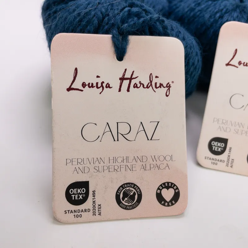 Louisa Harding Caraz Yarn Lot of 2 Hanks - Blue Col 10 - Alpaca Wool Blend