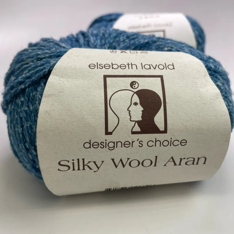 Elsebeth Lavold Silky Wool Aran Yarn Lot of 2 - Color 1033 Capri Blue Dye Lot 29