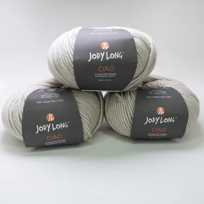 Jody Long Ciao Yarn Lot of 3 Color 031 Stone Merino Wool Italy