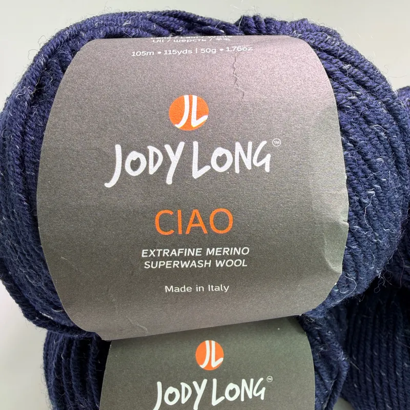 Jody Long Ciao Extrafine Merino Superwash Wool Yarn Lot of 4 - 022 Midnight Blue