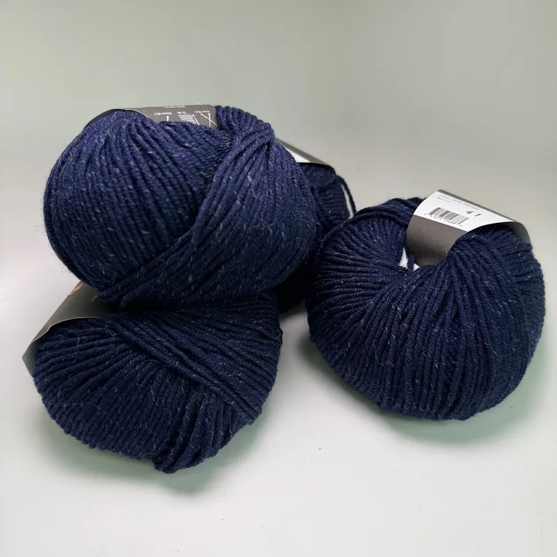Jody Long Ciao Extrafine Merino Superwash Wool Yarn Lot of 4 - 022 Midnight Blue