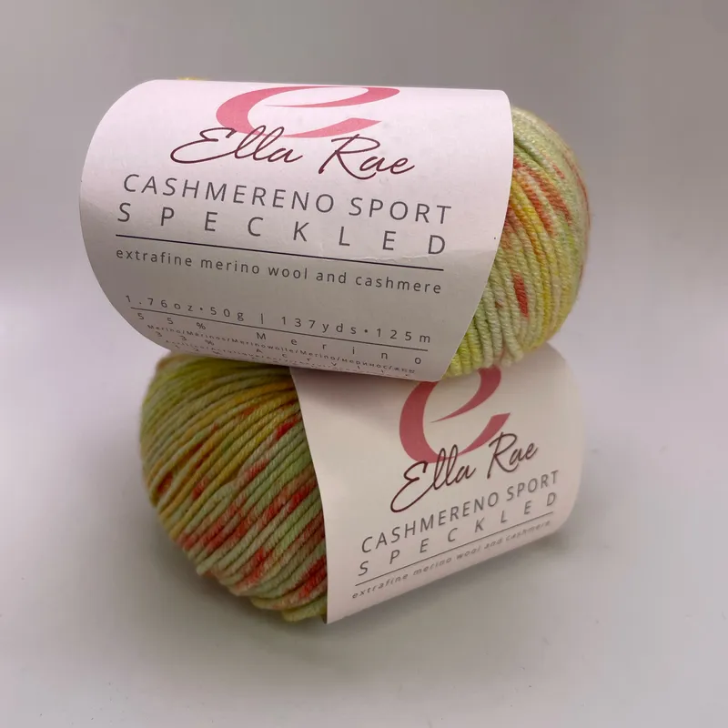 Ella Rae Cashmereno Sport Speckled Yarn 205 Waikiki Beach - Lot of 2