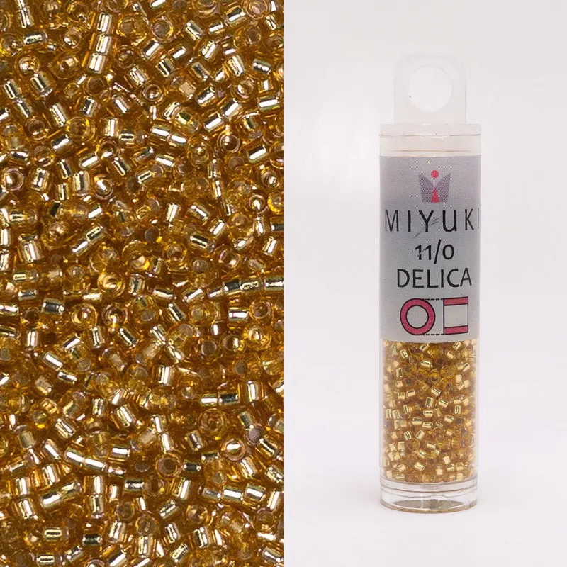 Miyuki Delica 11/0 Silver Lined Gold DB042 7.2g Tube