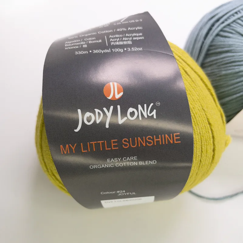 Ella Rae & Jody Long Cotton Yarn Lot (2 Balls) Eco Organic & My Little Sunshine