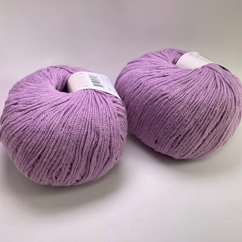 Ella Rae Velveteen Cotton Yarn Color 06 Lavender Lot of 2 Skeins Dye Lot 91753