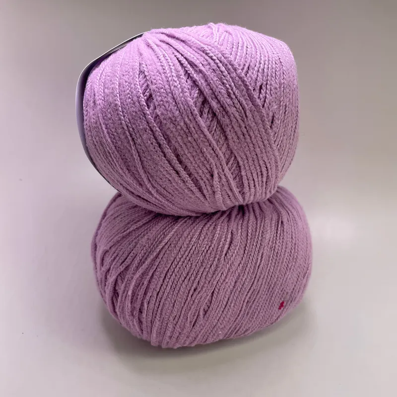 Ella Rae Velveteen Cotton Yarn Color 06 Lavender Lot of 2 Skeins Dye Lot 91753