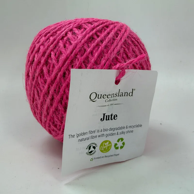 Queensland Collection Jute Yarn 100g Ball Color 05 Vibrancy Hot Pink 109 Yds