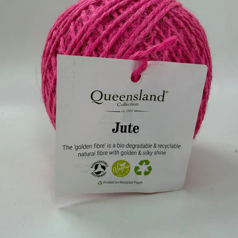 Queensland Collection Jute Yarn 100g Ball Color 05 Vibrancy Hot Pink 109 Yds