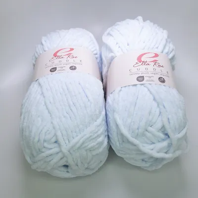 Ella Rae Cuddle Yarn 105 Glacier Lot of 2 Vegan Chenille