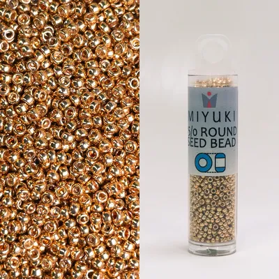 Miyuki 15/0 Seed Beads Galv Yellow Gold 8.2g Tube Japanese Glass