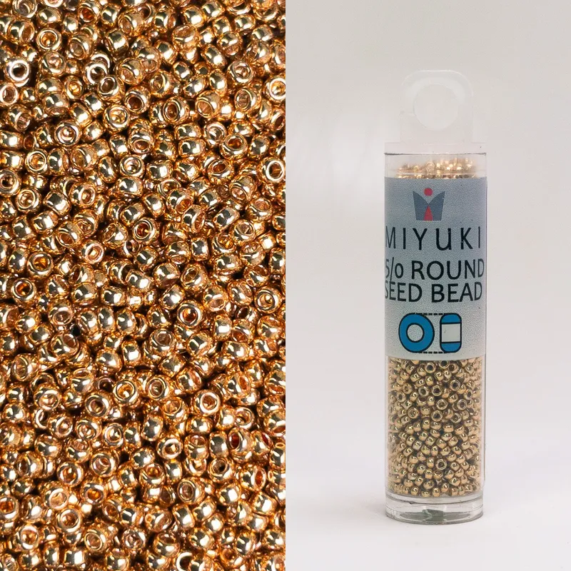 Miyuki 15/0 Seed Beads Galv Yellow Gold 8.2g Tube Japanese Glass