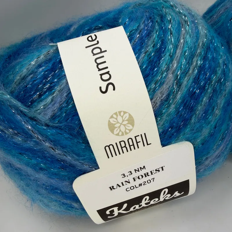 Lot of 2 Mirafil Fancy Wool Yarn Skeins 100g Rain Forest Col 207 Turkish Kateks