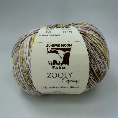 Juniper Moon Farm Zooey Spray Yarn Color 303 Guarana Boardwalk 100g Skein