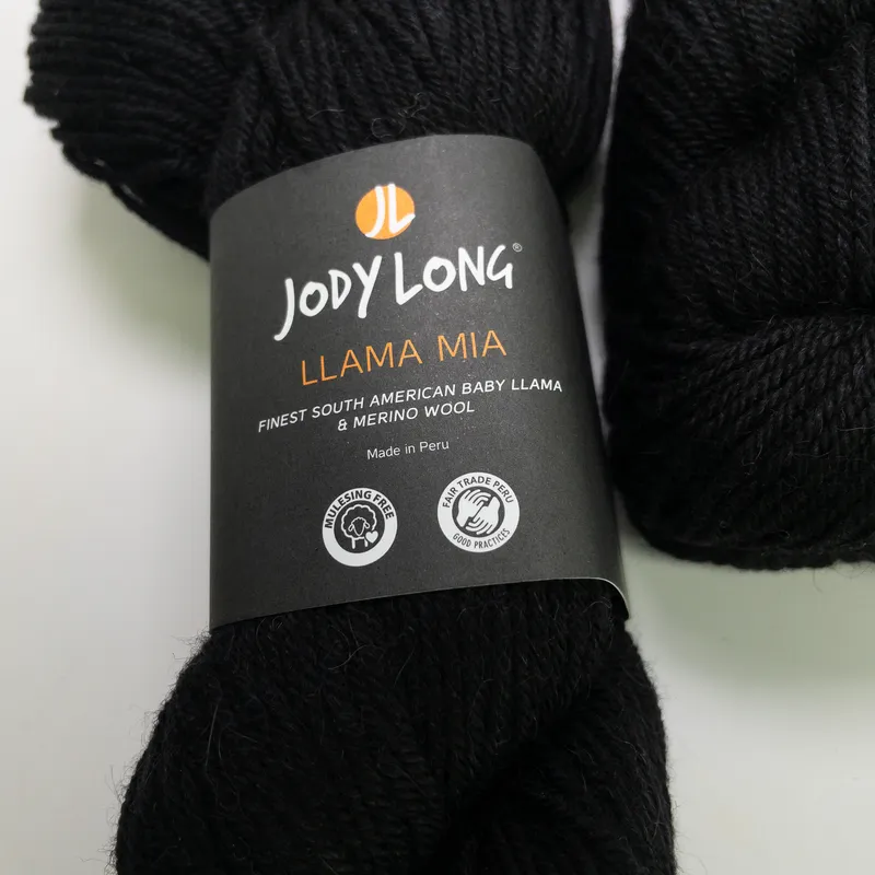 Jody Long Llama Mia Yarn Lot of 3 Jet Black 002 Matching Dye Lot 750m Total