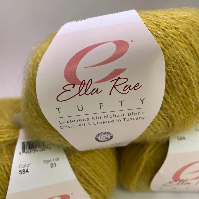Ella Rae Tufty Kid Mohair Blend Yarn Color 584 Lot of 3 Skeins Dye Lot 01