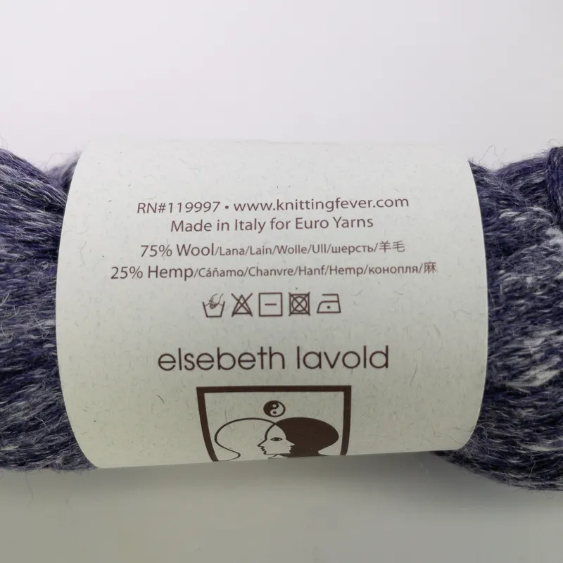 Elsebeth Lavold Misty Wool Yarn Color 09 Purple Wool Hemp Blend 100g Skein NEW