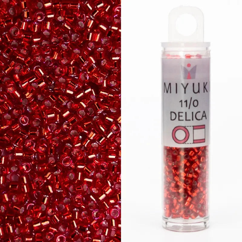 Miyuki Delica 11/0 S/L Red Dyed DB602 7.2g Tube