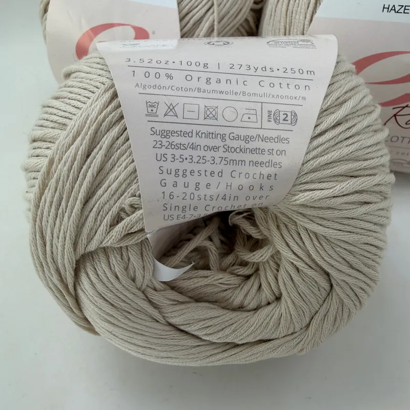 Lot of 3 Ella Rae Eco Organic Cotton Yarn Skeins #06 Hazel 100g 273 yds Each
