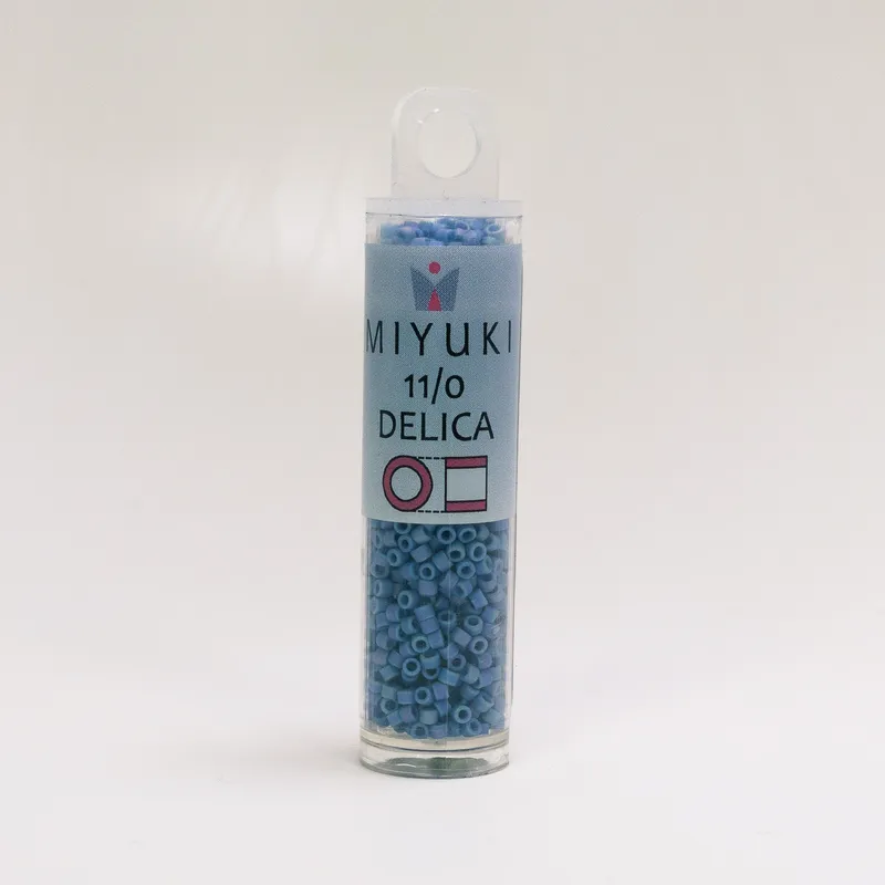 Miyuki Delica 11/0 Frost Opaque Glaze Rainbow Soft Blue DB2318 7.2g Tube