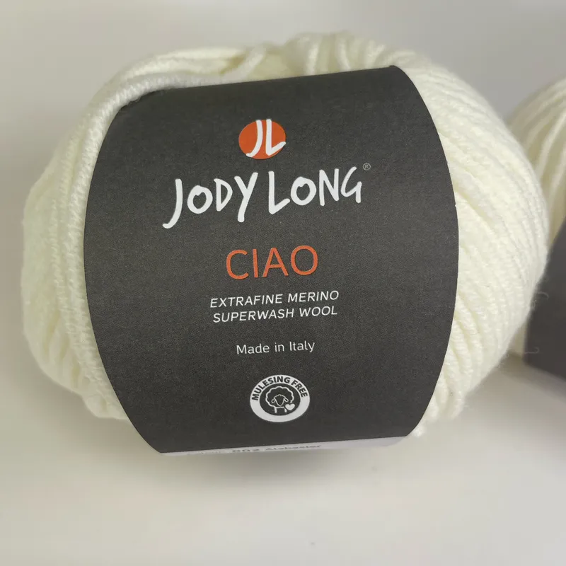 Jody Long Ciao Extrafine Merino Superwash Wool Yarn - 002 Alabaster - Lot of 2