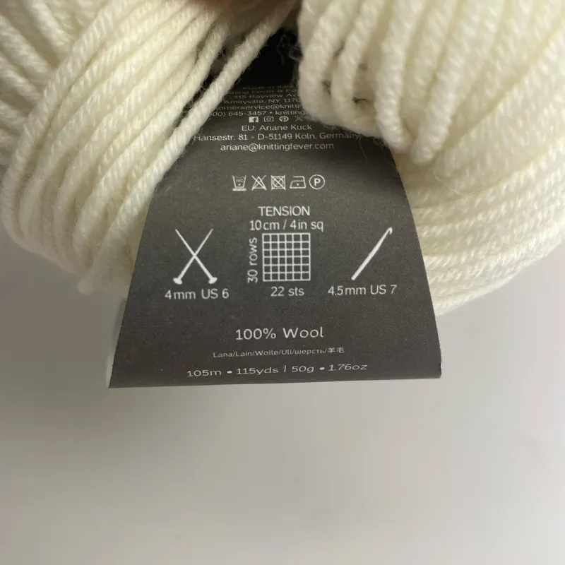 Jody Long Ciao Extrafine Merino Superwash Wool Yarn - 002 Alabaster - Lot of 2