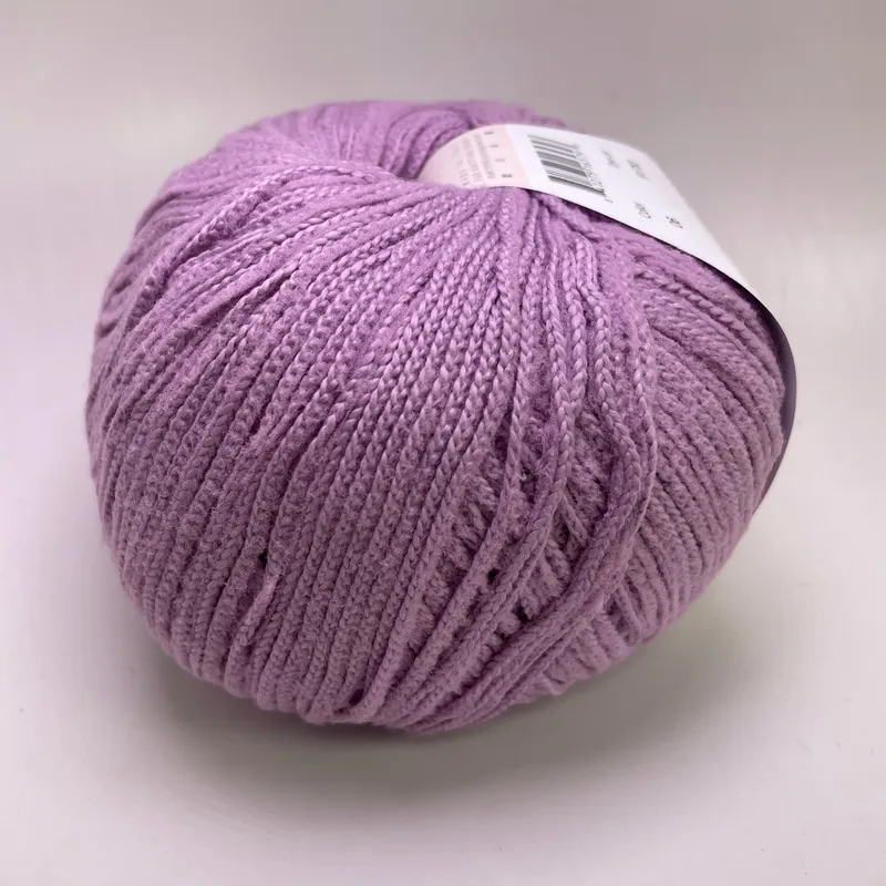 Ella Rae Velveteen Cotton Yarn Color 06 Lavender Purple 100g Skein Made in Italy