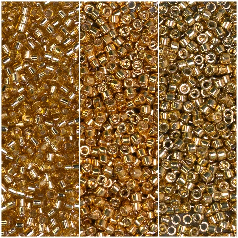 Miyuki Delica 11/0 Gold Metallic Collection DB042, DB410, DB1832