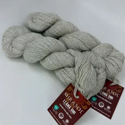 Lot of 2 Mirasol Llama Umi 100% Baby Llama Yarn Color 06 Natural 100g 328 Yds