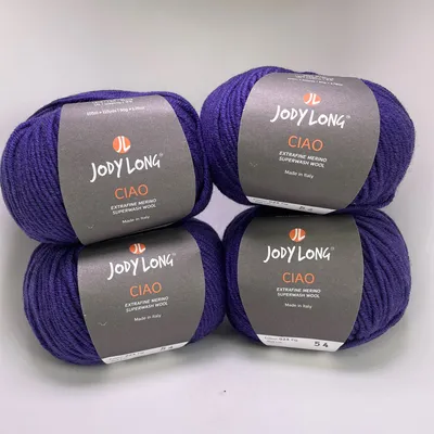 Jody Long Ciao Extrafine Merino Superwash Wool Yarn Lot of 4 - Color 023 Fig