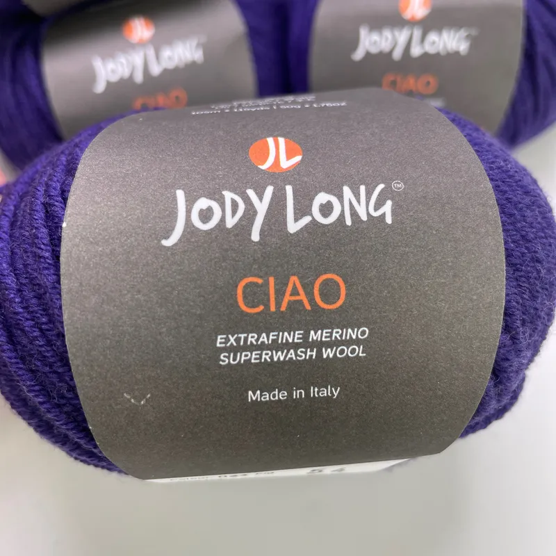 Jody Long Ciao Extrafine Merino Superwash Wool Yarn Lot of 4 - Color 023 Fig
