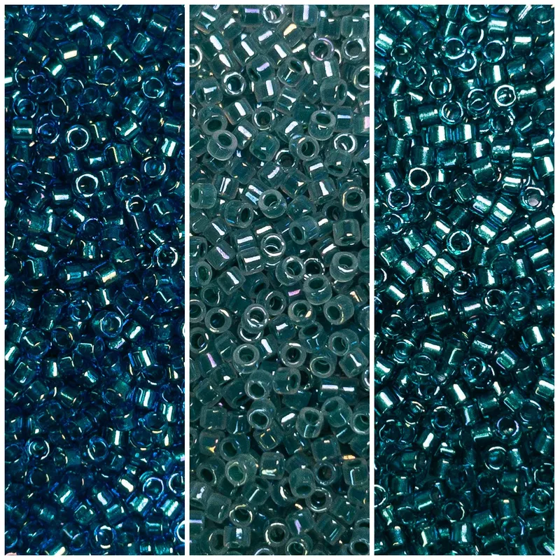 Miyuki Delica 11/0 Aqua Teal Lined Collection DB1764 DB1768 DB1769 3 Tubes