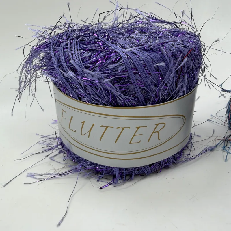 Lot of 3 Flutter Eyelash Novelty Yarn 20g 75yds 100% Polyester Assorted Colors