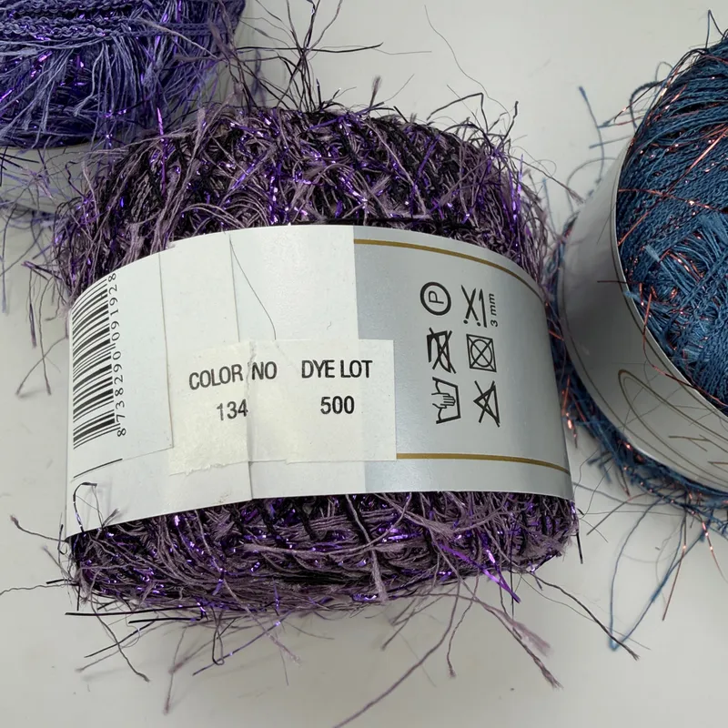 Lot of 3 Flutter Eyelash Novelty Yarn 20g 75yds 100% Polyester Assorted Colors