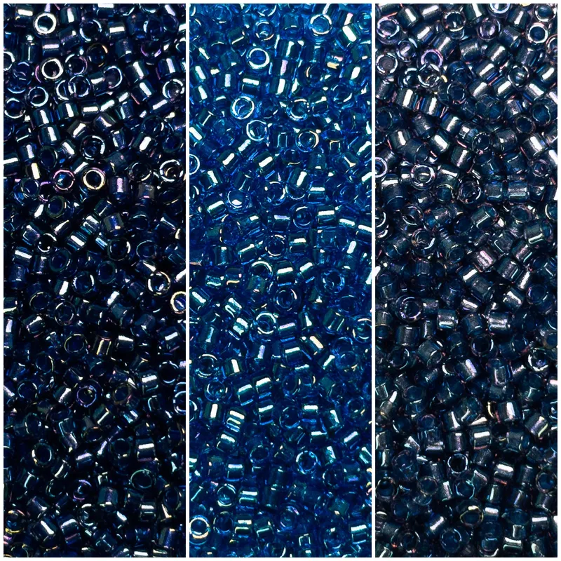 Miyuki Delica 11/0 Blue Inside Color Lined Collection DB2386, DB2385, DB2387