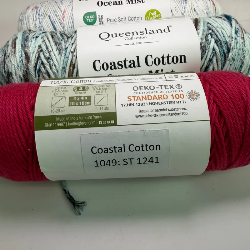 Queensland Collection Coastal Cotton Yarn Lot of 3 - Ocean Mist & Fine Mixed Lot