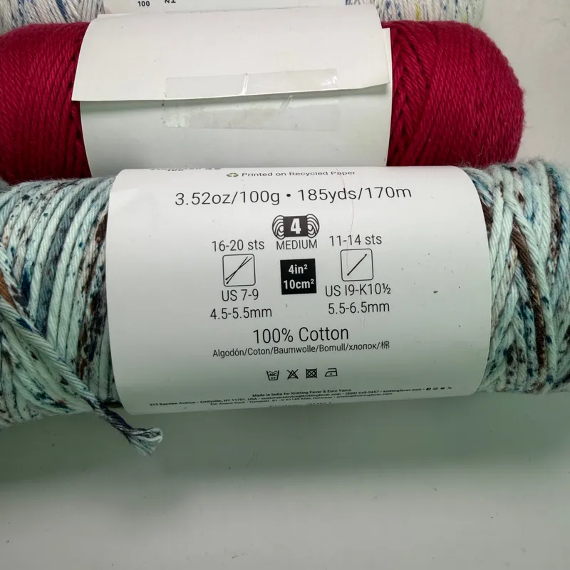 Queensland Collection Coastal Cotton Yarn Lot of 3 - Ocean Mist & Fine Mixed Lot