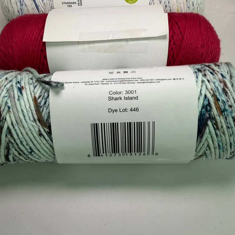 Queensland Collection Coastal Cotton Yarn Lot of 3 - Ocean Mist & Fine Mixed Lot