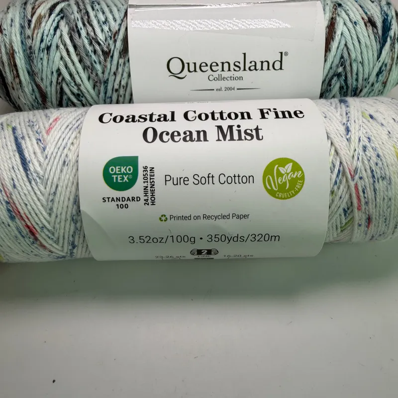 Queensland Collection Coastal Cotton Yarn Lot of 3 - Ocean Mist & Fine Mixed Lot
