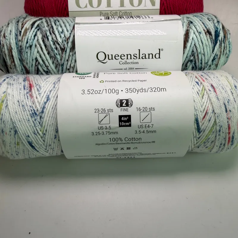 Queensland Collection Coastal Cotton Yarn Lot of 3 - Ocean Mist & Fine Mixed Lot