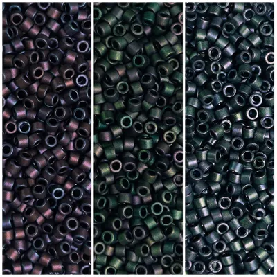 Miyuki Delica 11/0 Olive Matte Metallic Collection DB312, DB327, DB1053