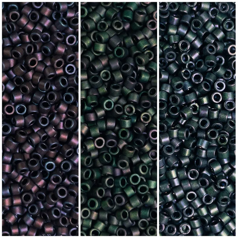 Miyuki Delica 11/0 Olive Matte Metallic Collection DB312, DB327, DB1053